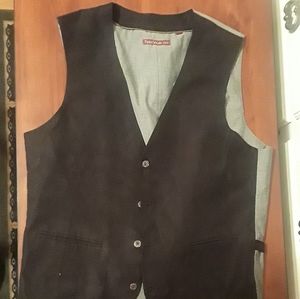 Black suede vest